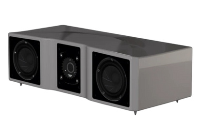Salon 1 Audio Wilson Audio WASAE center channel speaker in a sleek grey finish with dual mid-woofers and central tweeter