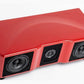 Salon 1 Audio Wilson Audio WASAE center channel speaker in a glossy red finish with dual mid-woofers and central tweeter.