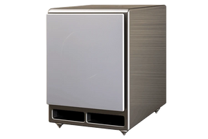 Salon 1 Audio Wilson Audio WATCHDOG II powered subwoofer in Desert Silver finish with front-firing port design.