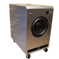Salon 1 Audio Wilson Audio WATCHDOG II powered subwoofer in Desert Silver finish with 12-inch front-firing driver.