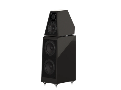 Salon 1 Audio Wilson Audio WATT/Puppy floorstanding speaker in a sleek black finish with a 3-way driver configuration.